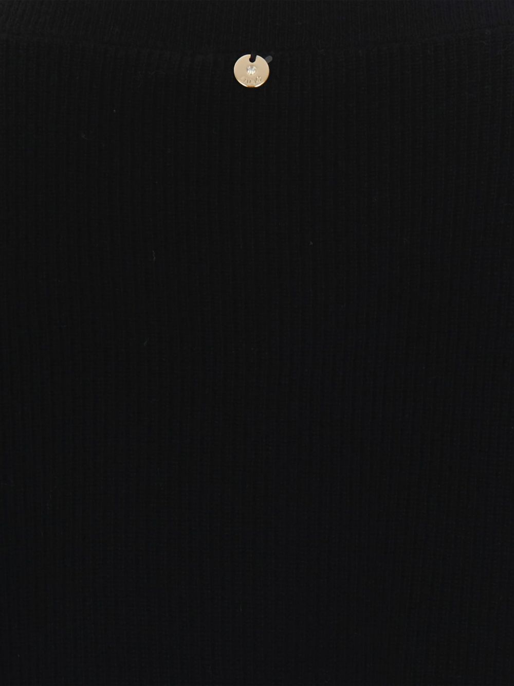 LIU JO Ribbed Knit Sweater with Logo Charm - Women's Long Sleeves