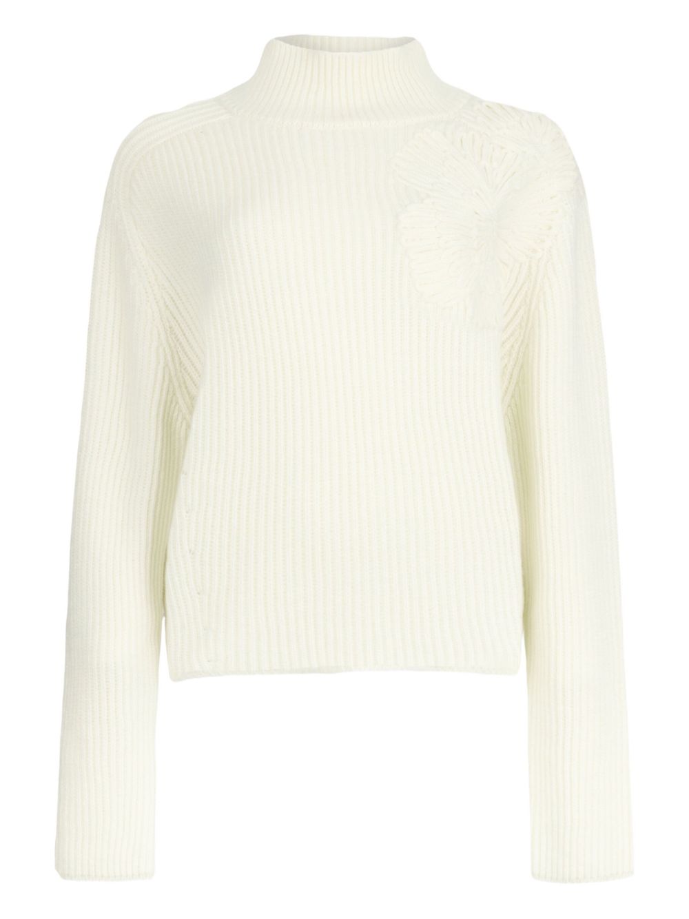 LIU JO Ribbed Knit High Neck Long Sleeve Top