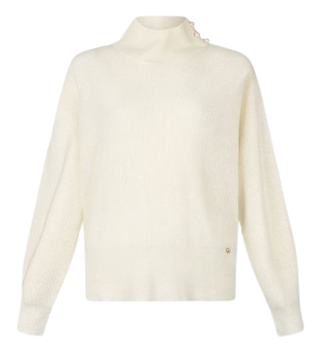 LIU JO Mini Pearl Embellished Puff Sweater