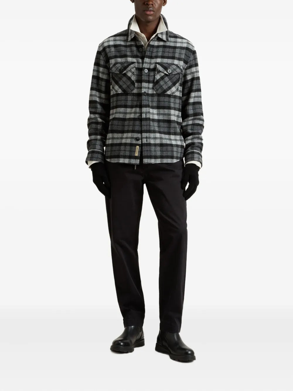 WOOLRICH Wool Blend Checkered Shirt Jacket - Size L