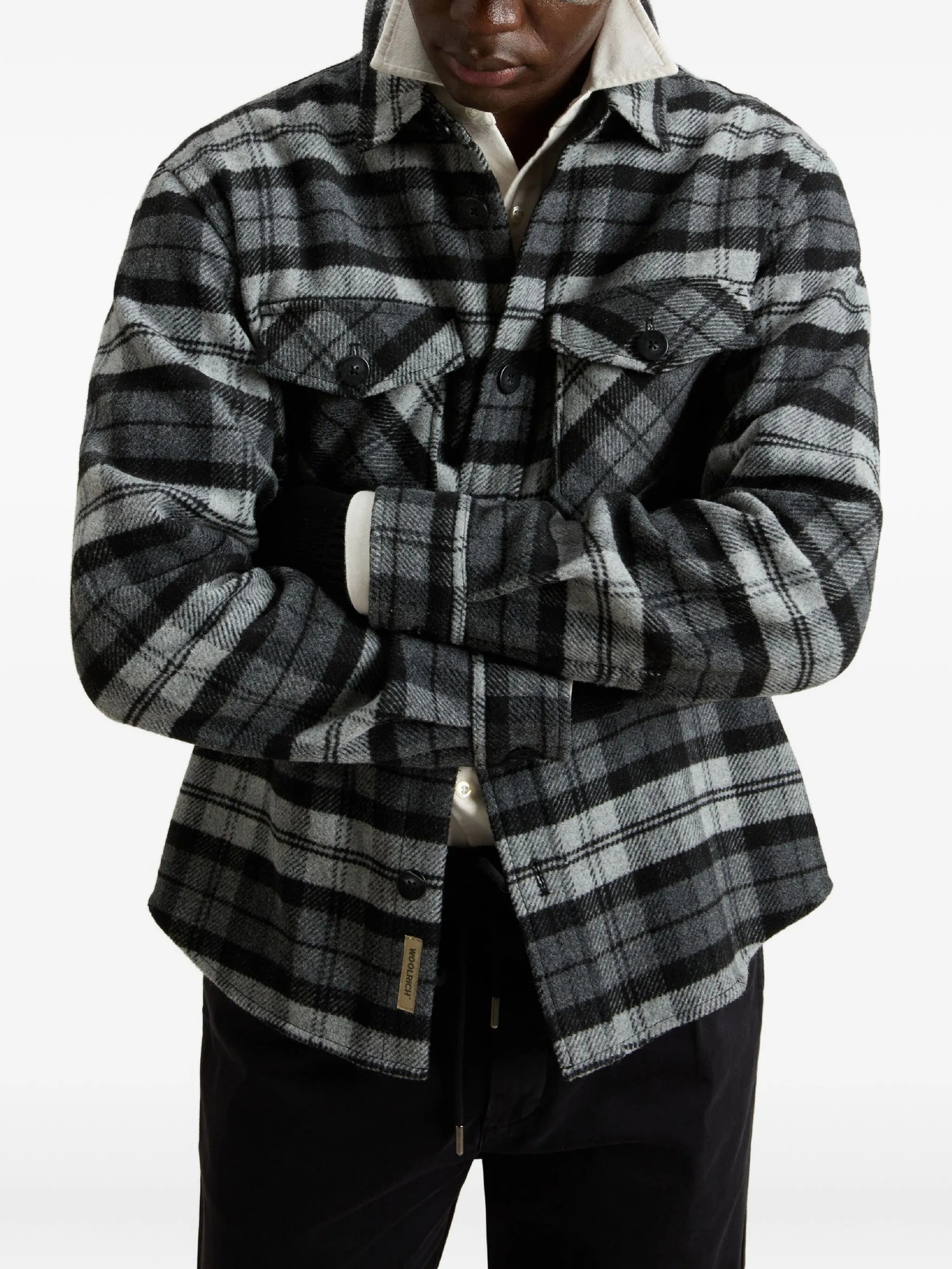 WOOLRICH Wool Blend Checkered Shirt Jacket - Size L