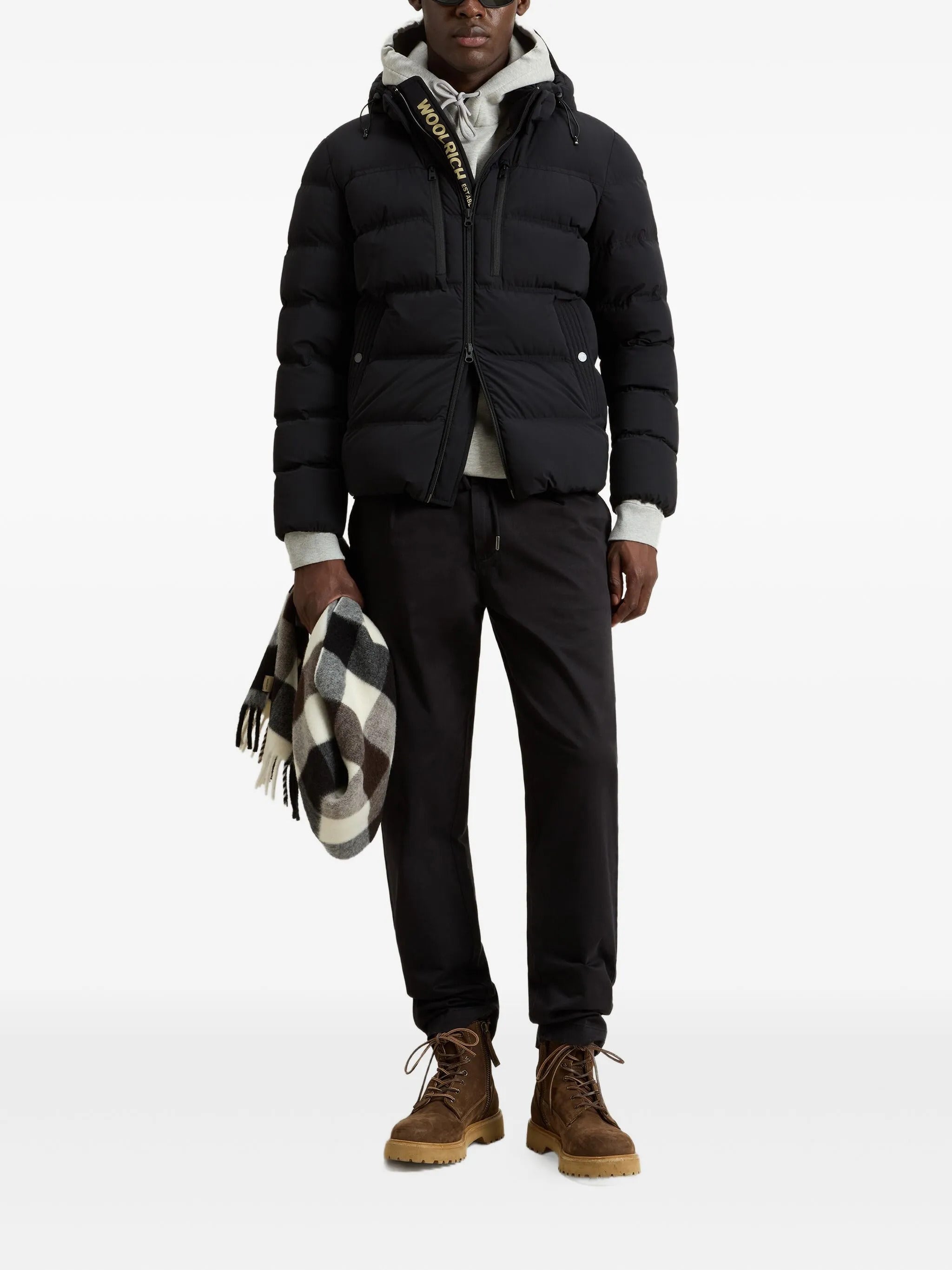 WOOLRICH Stretch Nylon Down Jacket with Adjustable Hood - Size M