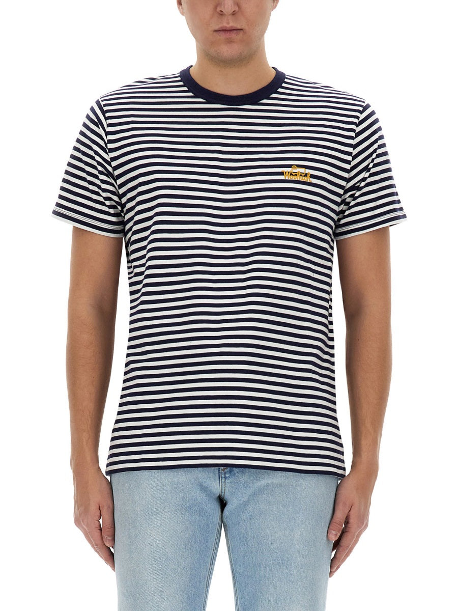 WOOLRICH Men's Striped T-Shirt - Size L