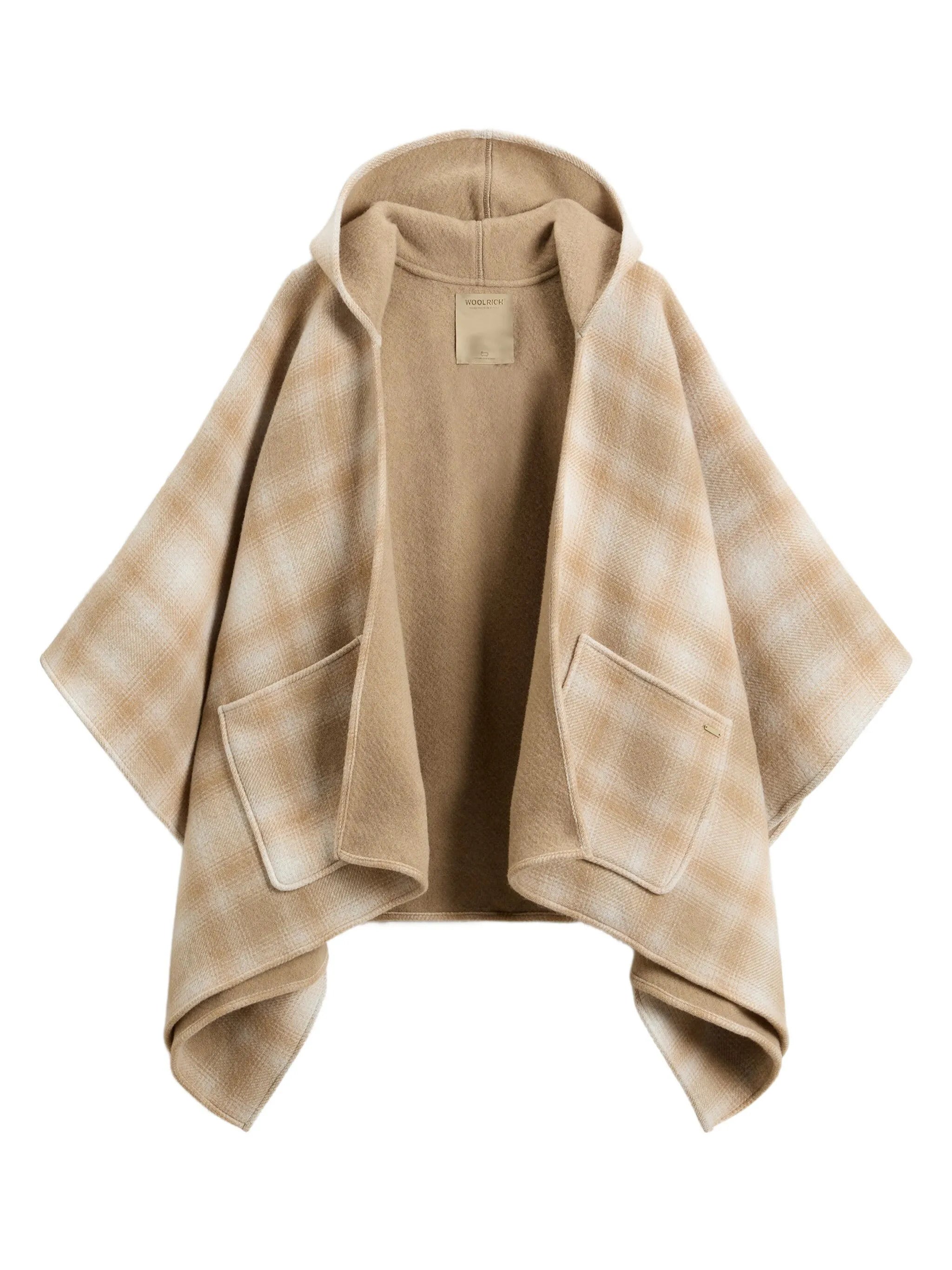 WOOLRICH Women's Wool Cape with Hood and Side Pockets