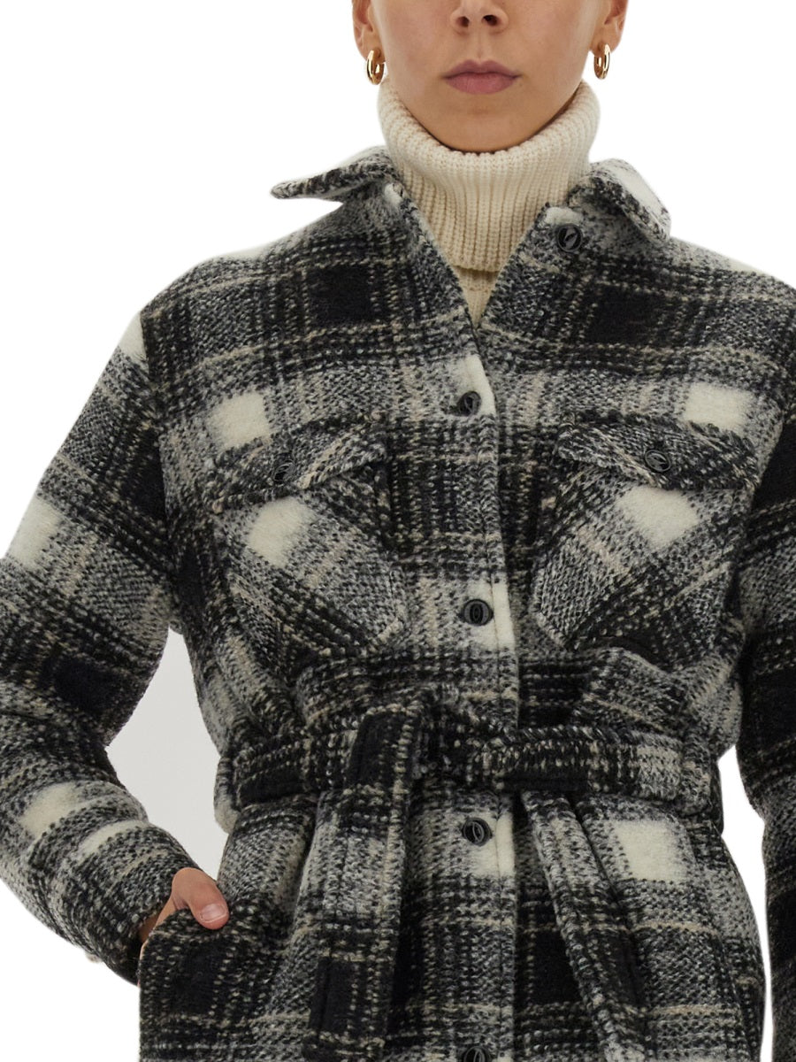 WOOLRICH Check Print Jacket with Classic Collar for Women