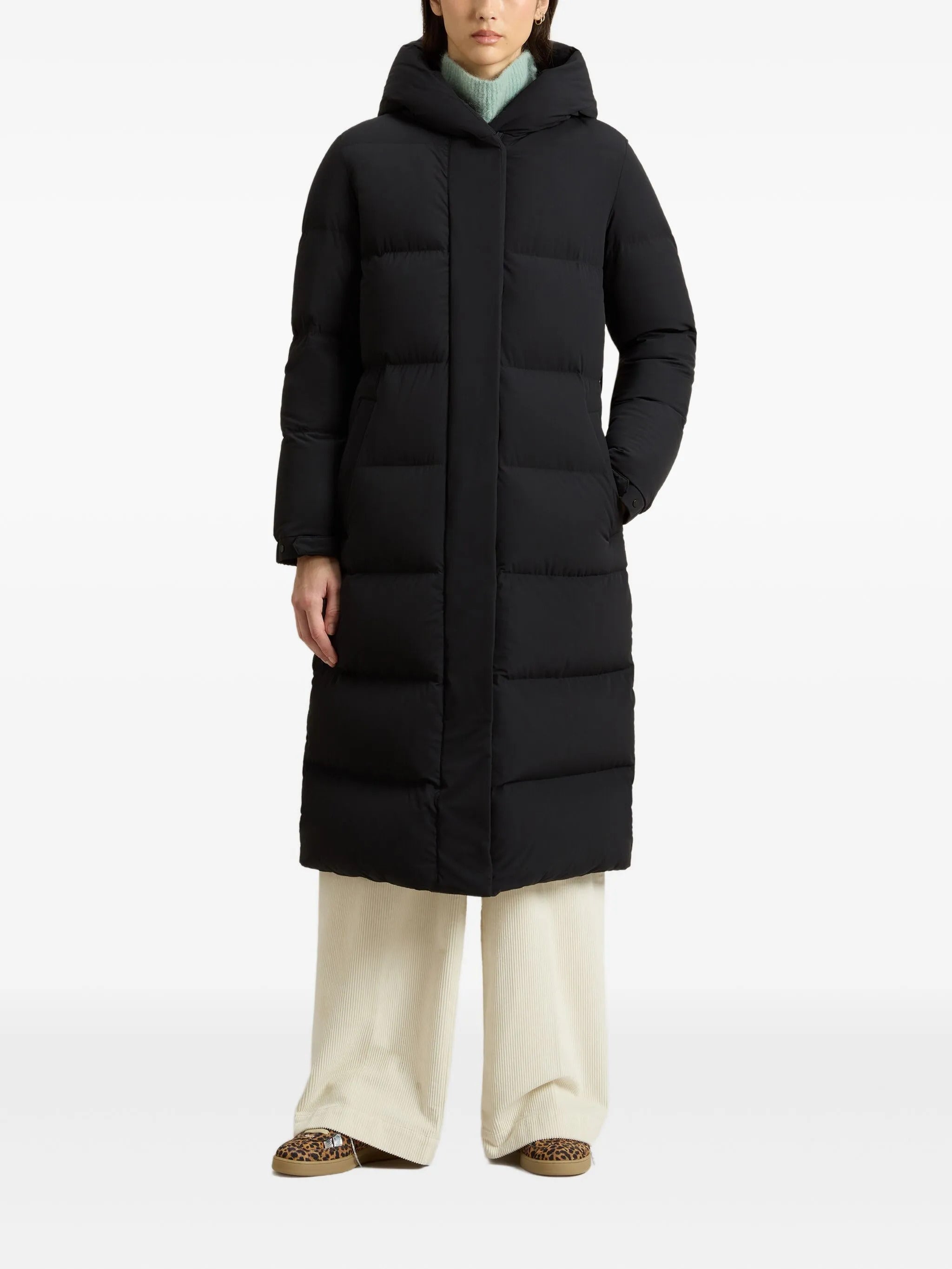 WOOLRICH Cloud Long Down Jacket in Stretch Nylon