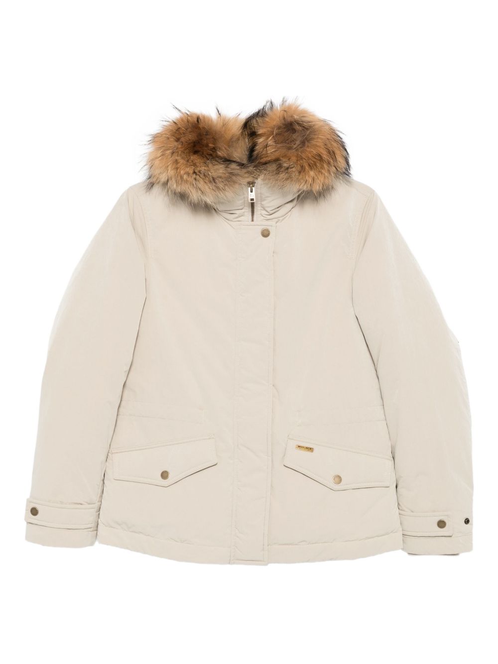 WOOLRICH Fur Trim Front Flap Pockets Jacket for Women