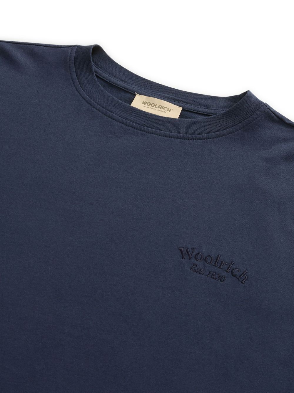 WOOLRICH Drop Shoulder Crew Neck Cotton T-Shirt for Women