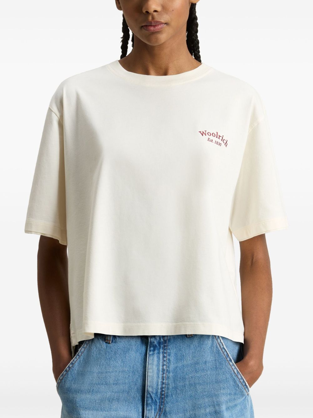 WOOLRICH Crew Neck Logo Cotton T-Shirt