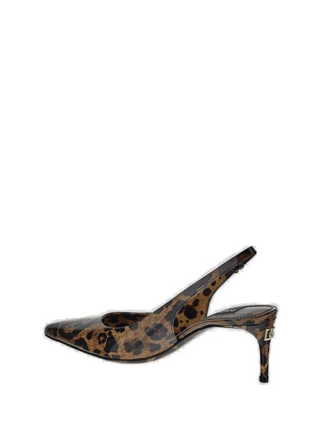 DOLCE & GABBANA Luxe Leopard Print Slingback Pumps