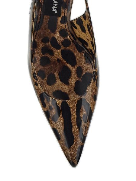 DOLCE & GABBANA Luxe Leopard Print Slingback Pumps