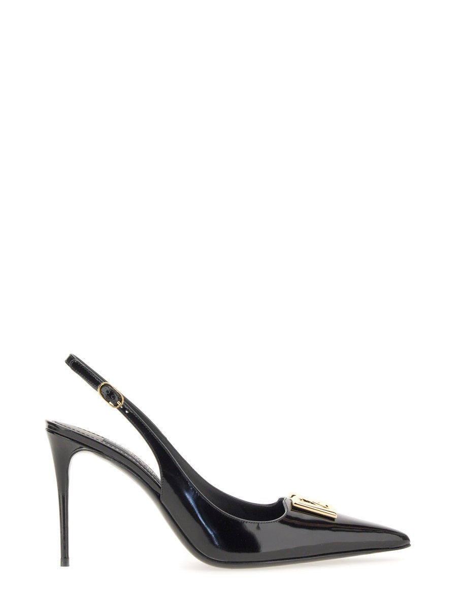 DOLCE & GABBANA Sling Back Pumps with Logo - 9 CM Heel