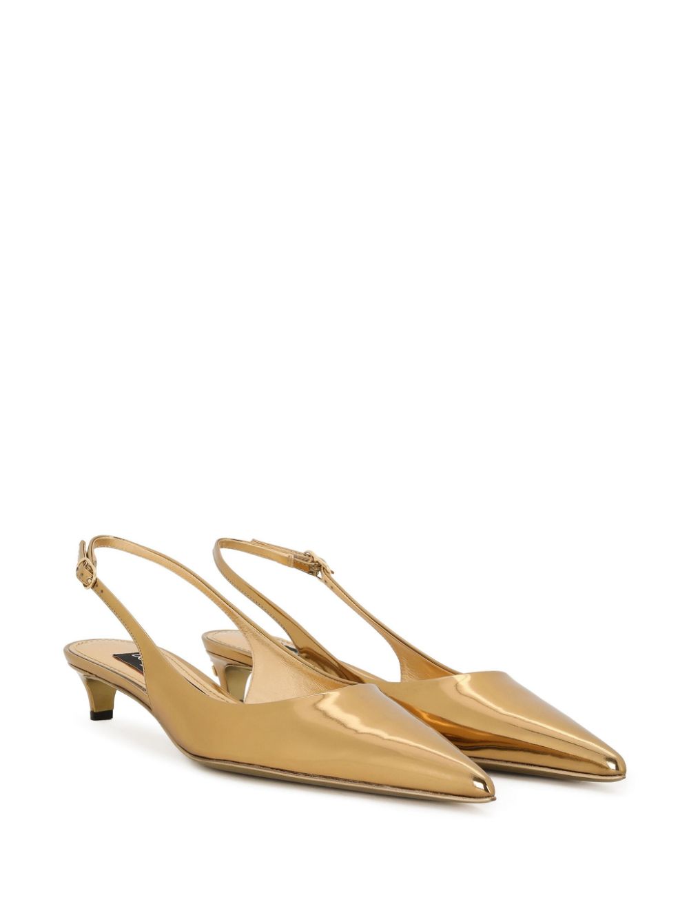 DOLCE & GABBANA Golden Slingback Shoe with 3 CM Heel for Women