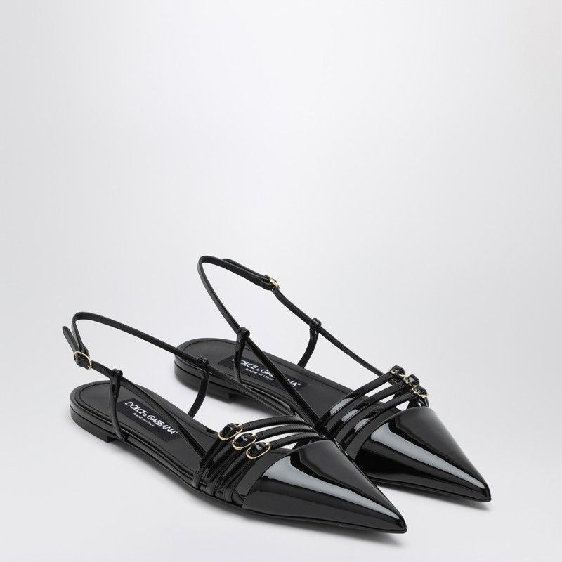 DOLCE & GABBANA Low Patent Slingback Pumps
