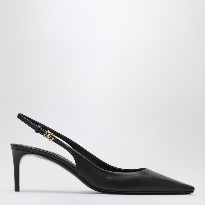DOLCE & GABBANA Pointed Toe Slingback Pumps with Ankle Strap