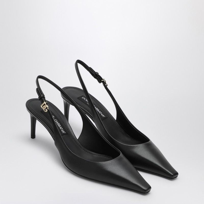 DOLCE & GABBANA Pointed Toe Slingback Pumps with Ankle Strap