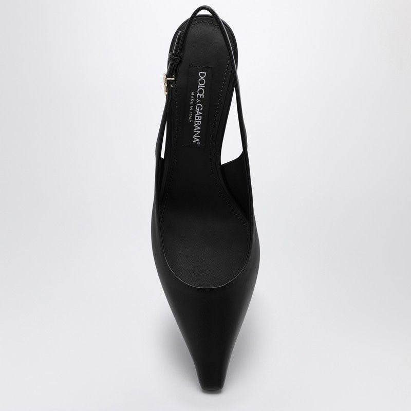 DOLCE & GABBANA Pointed Toe Slingback Pumps with Ankle Strap