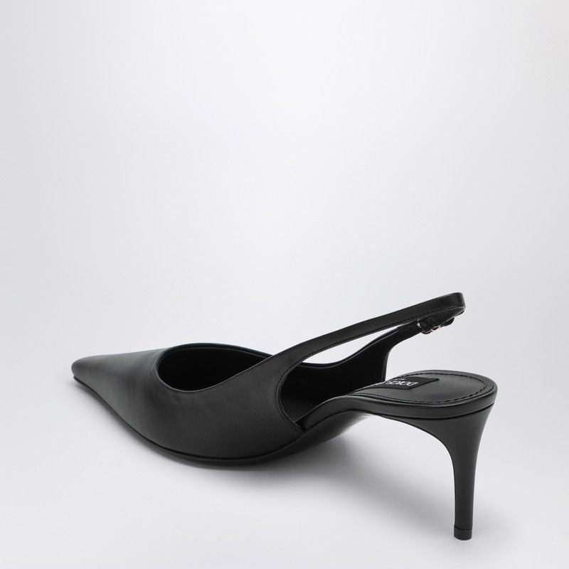 DOLCE & GABBANA Pointed Toe Slingback Pumps with Ankle Strap