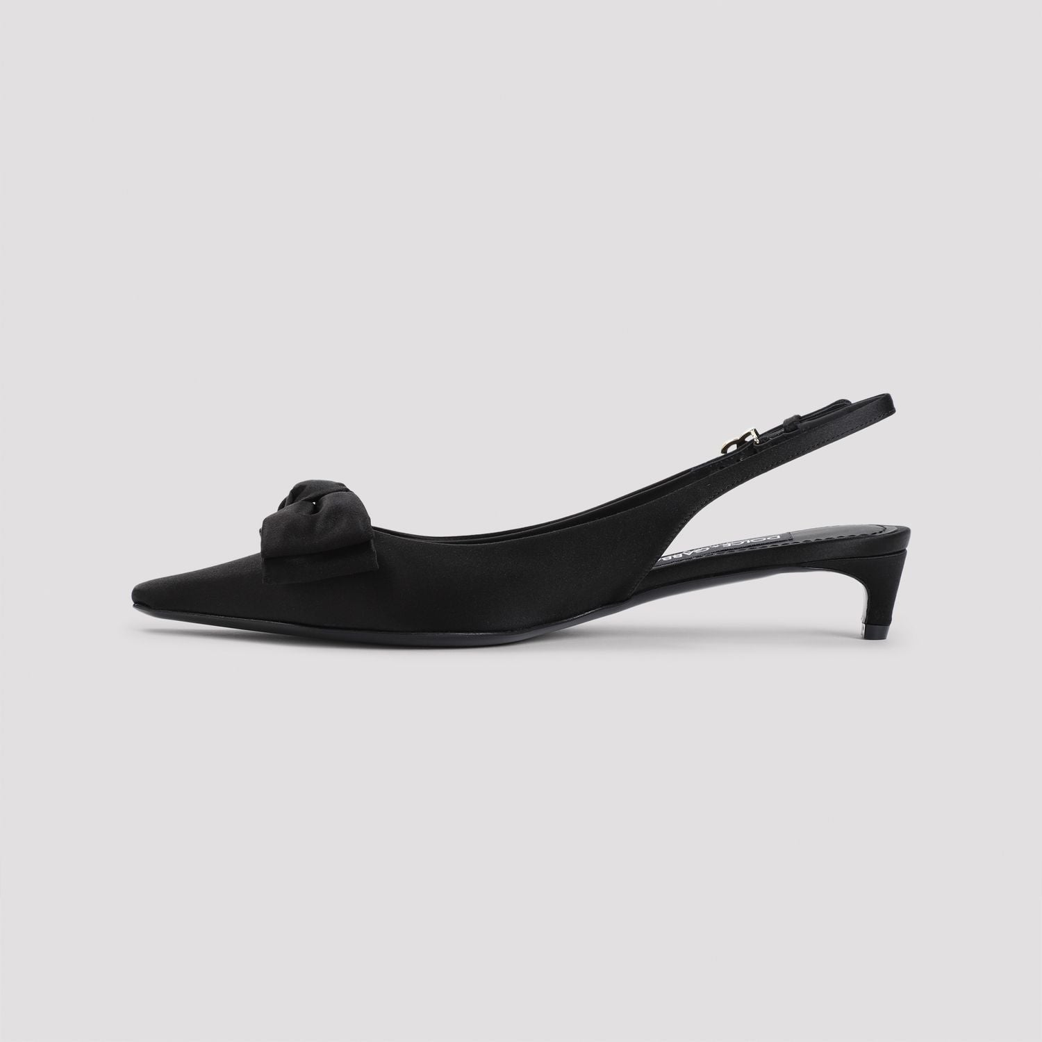 DOLCE & GABBANA Satin Slingback Pumps with Decorative Bow - Women's