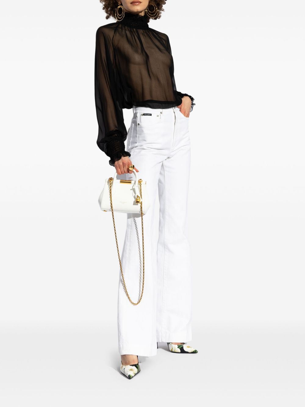 DOLCE & GABBANA Printed Leather Slingback Pumps with 120mm Stiletto Heels