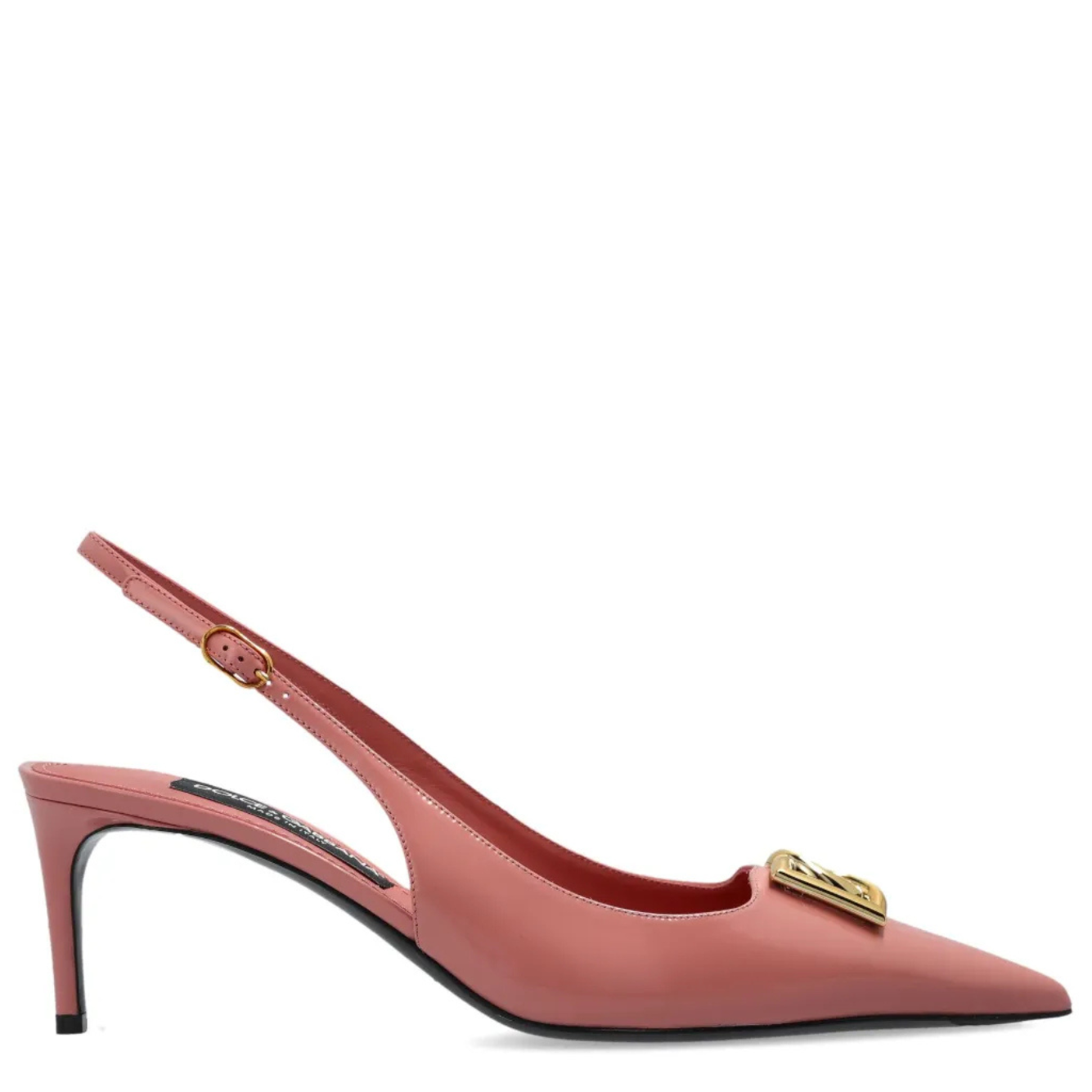 DOLCE & GABBANA DG Logo Leather Pumps with 75mm Stiletto Heel