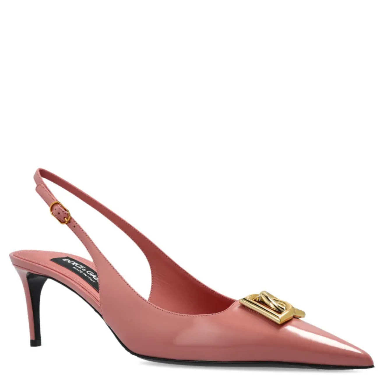 DOLCE & GABBANA DG Logo Leather Pumps with 75mm Stiletto Heel