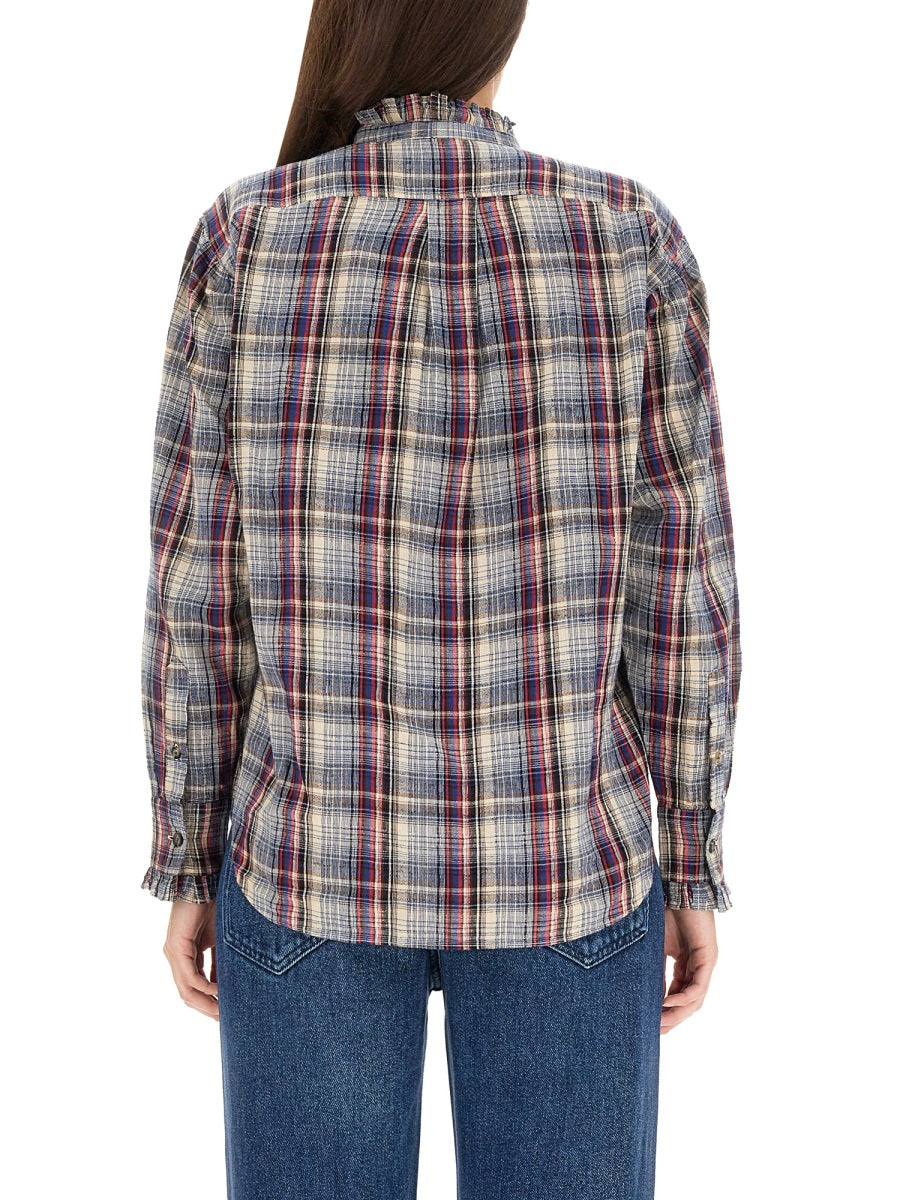 ISABEL MARANT ETOILE Gathered Collar Button-Down Shirt