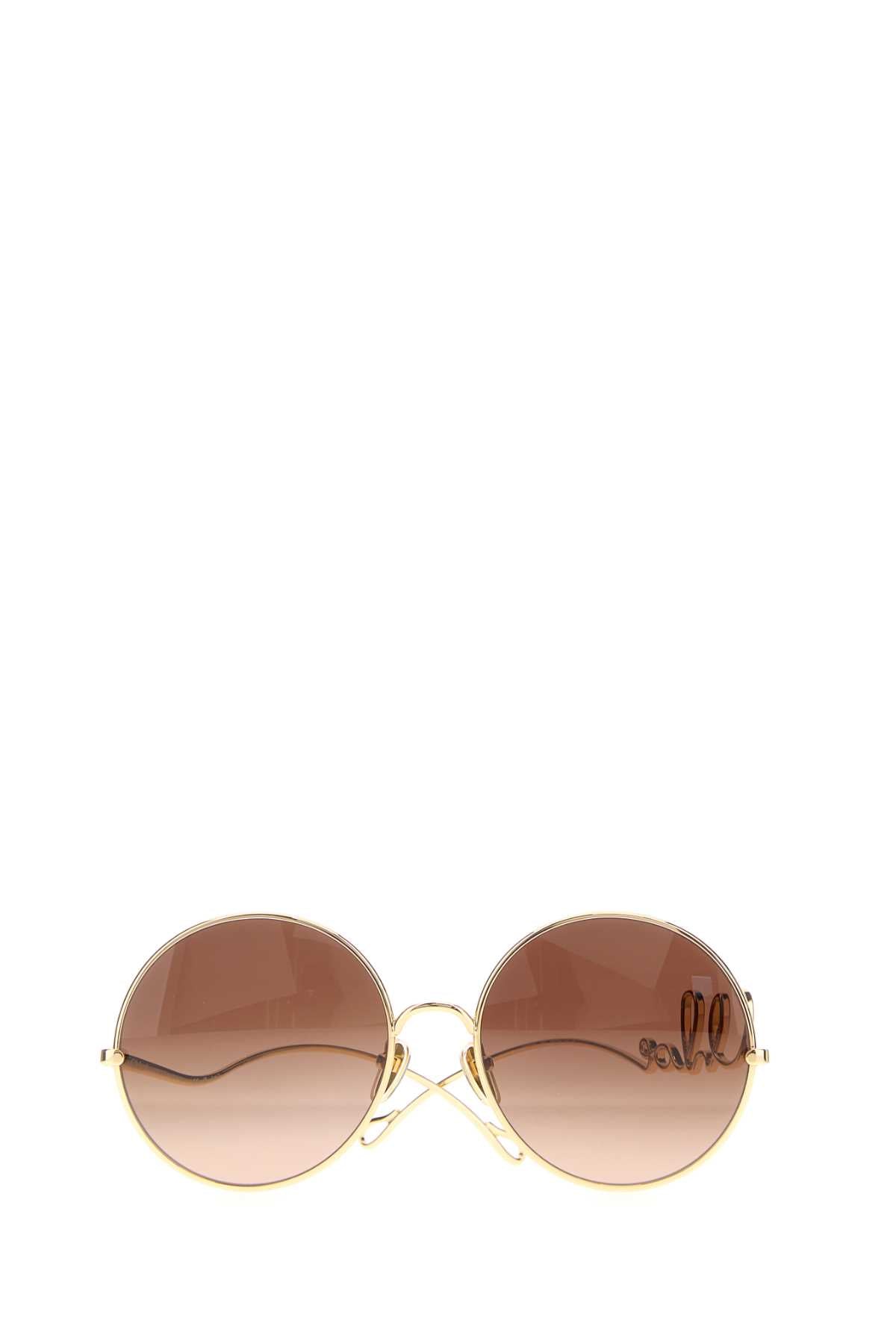 CHLOÉ Gold Metal Sunglasses for Women - FW25