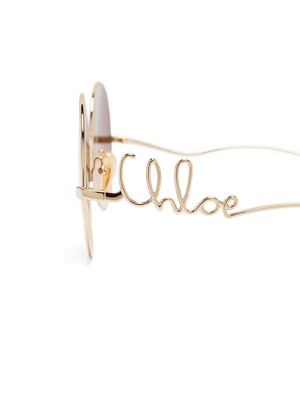 CHLOÉ Gradient Round Frame Sunglasses with Gold-Tone Detail