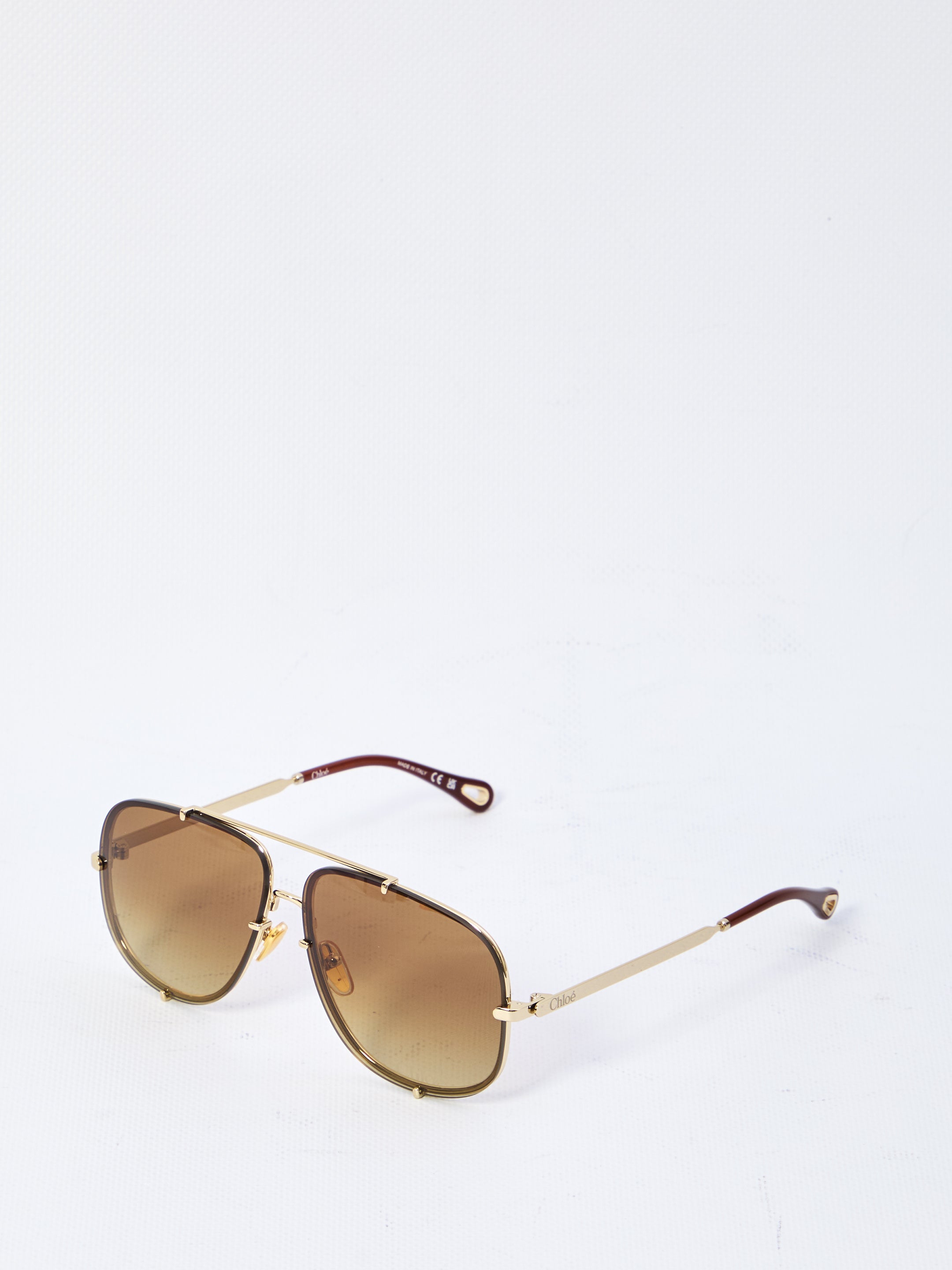 CHLOÉ Aviator-Style Gradient Sunglasses with Teardrop Lenses - 6.2 cm