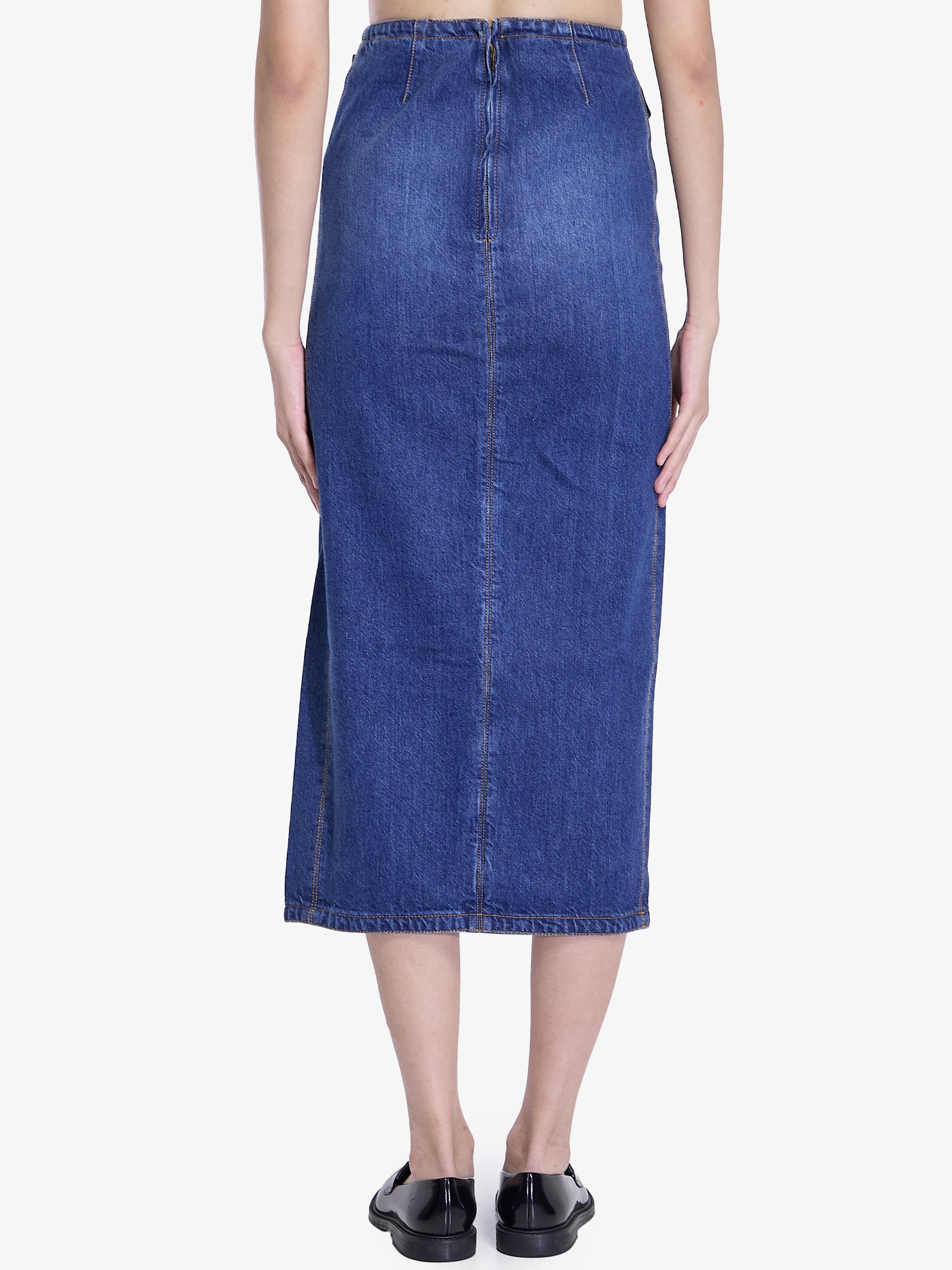 CHLOÉ MIDI SKIRT with Front Slit & Flap Pockets