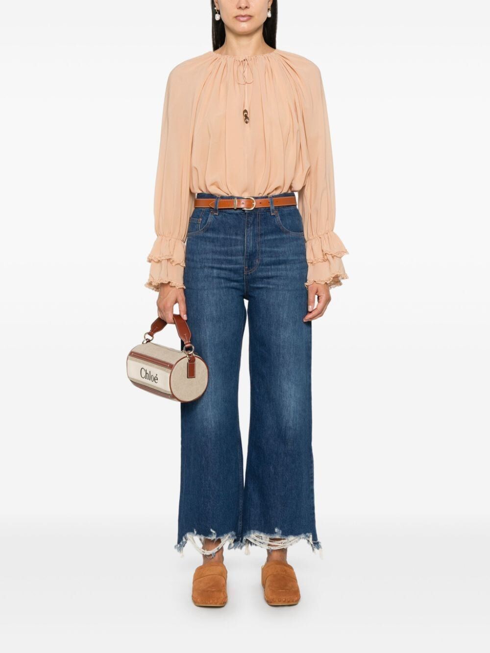 CHLOÉ Cropped Wide-Leg Jeans