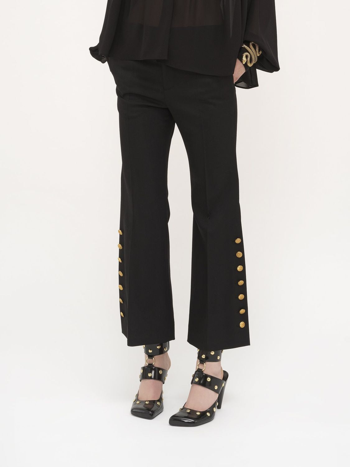 CHLOÉ Elegant Camal Pants with Golden Buttons