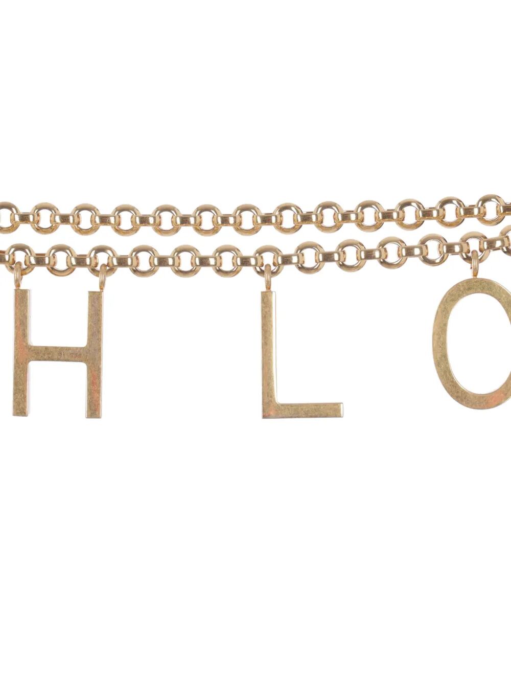 CHLOÉ Vintage Gold Charm Letter Belt