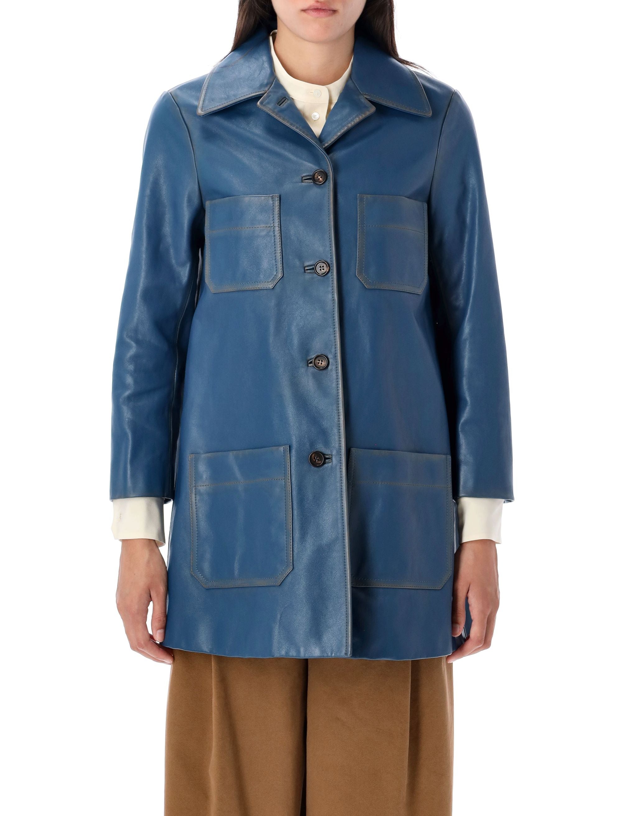 CHLOÉ Single-Breasted Leather Jacket - Size 36