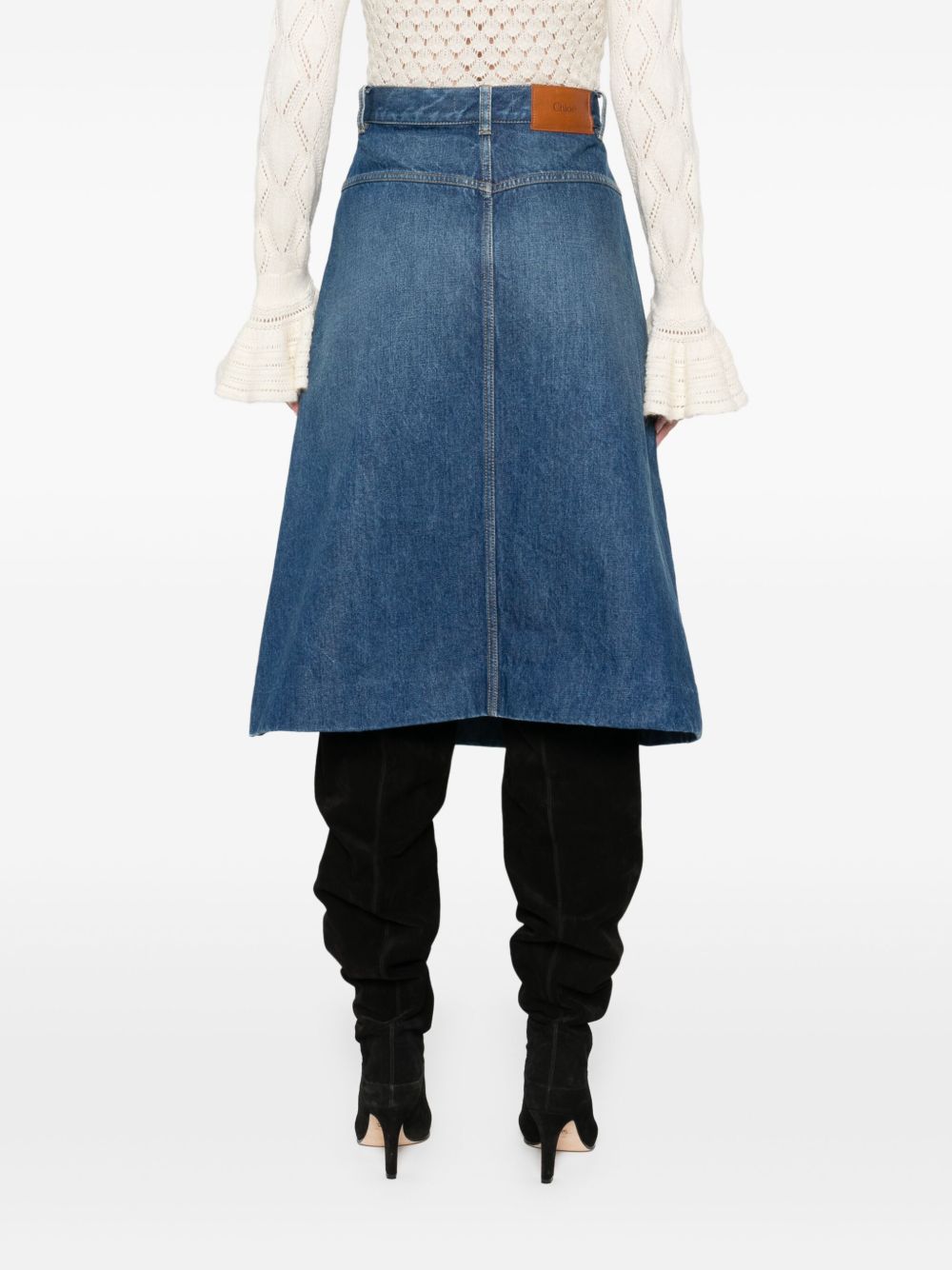 CHLOÉ Denim Midi Skirt