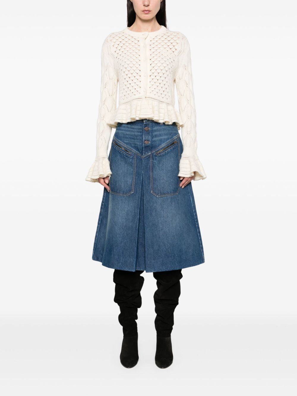 CHLOÉ Knee-Length Denim Skirt