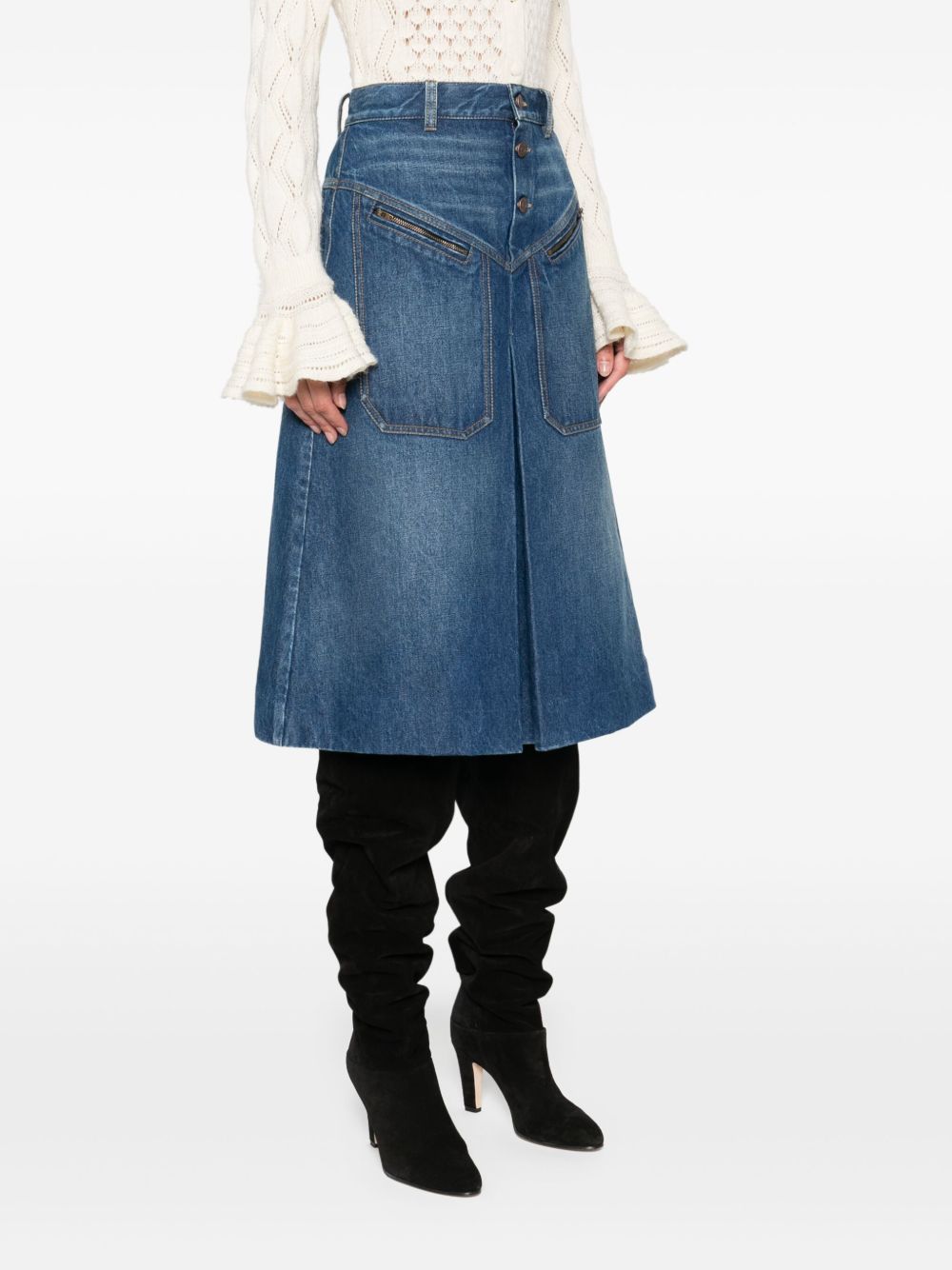 CHLOÉ Knee-Length Denim Skirt