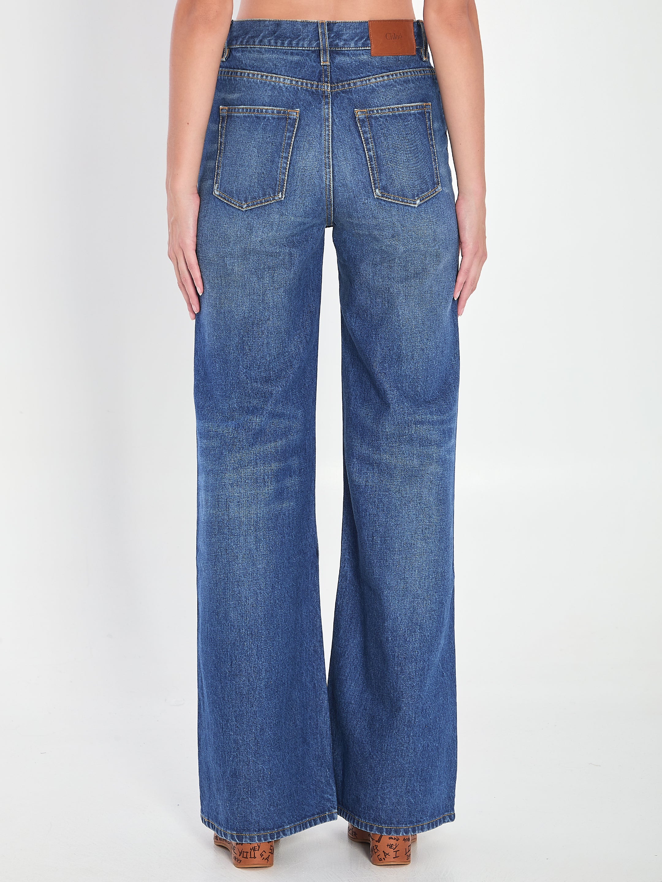 CHLOÉ High Waist Boot Cut Denim Pants for Women