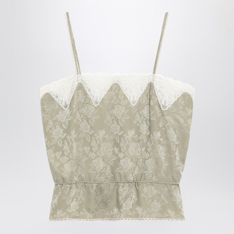 CHLOÉ Silk Jacquard Top with Roses