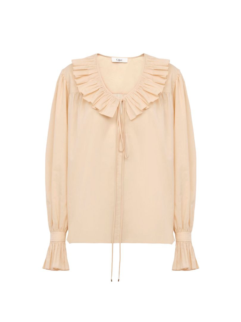 CHLOÉ Gathered Ruffle Mini Top
