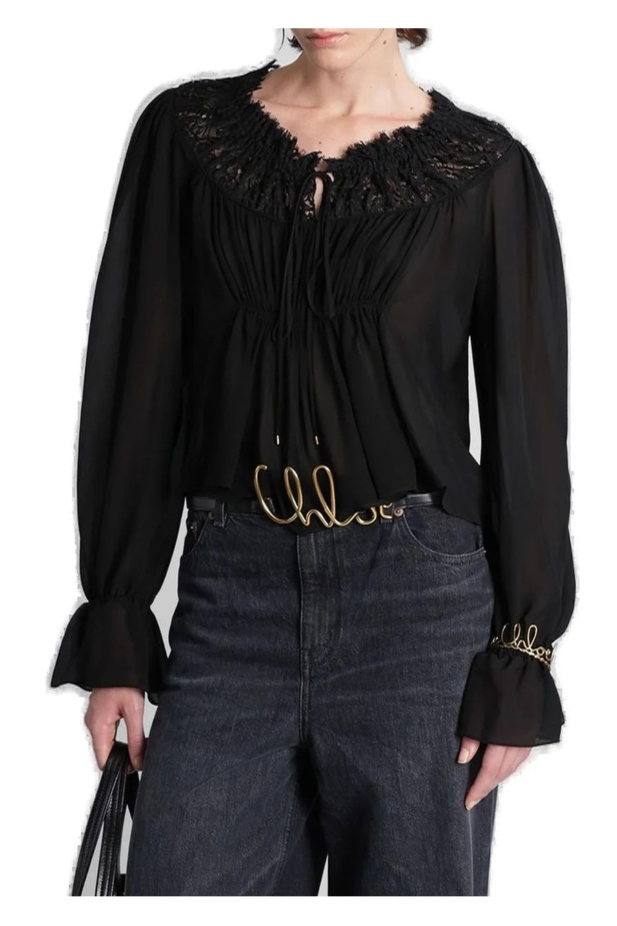 CHLOÉ Mini Scoop Neck Cropped Top