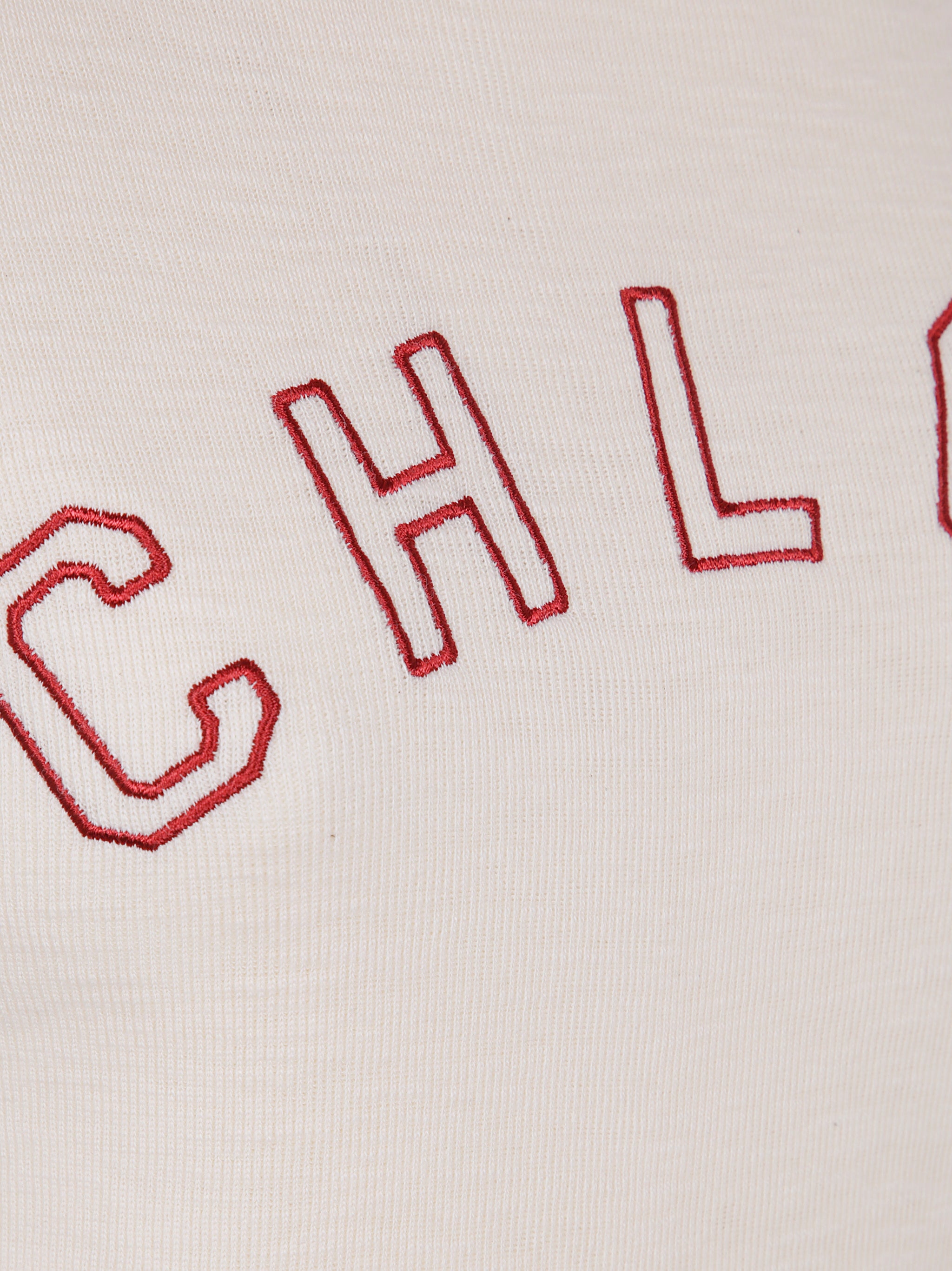 CHLOÉ Ribbed Embroidered Logo Top for Women