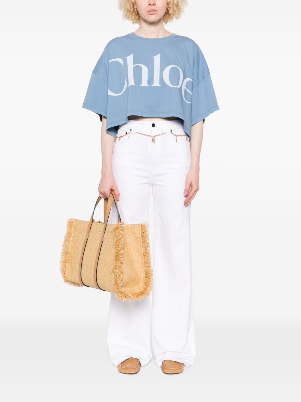 CHLOÉ Mini Logo Cropped T-Shirt