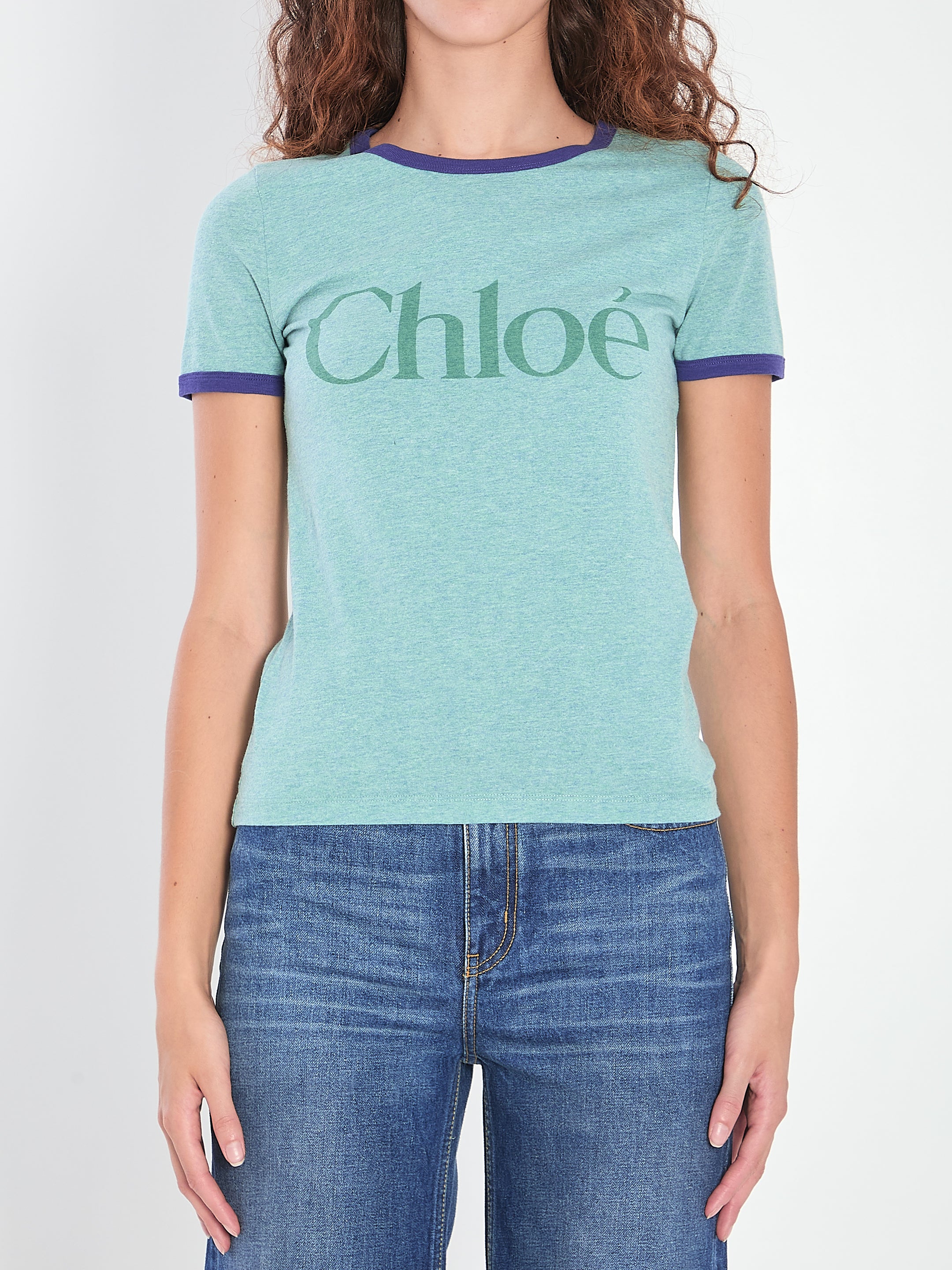CHLOÉ Logo Print Crewneck T-Shirt - Size S