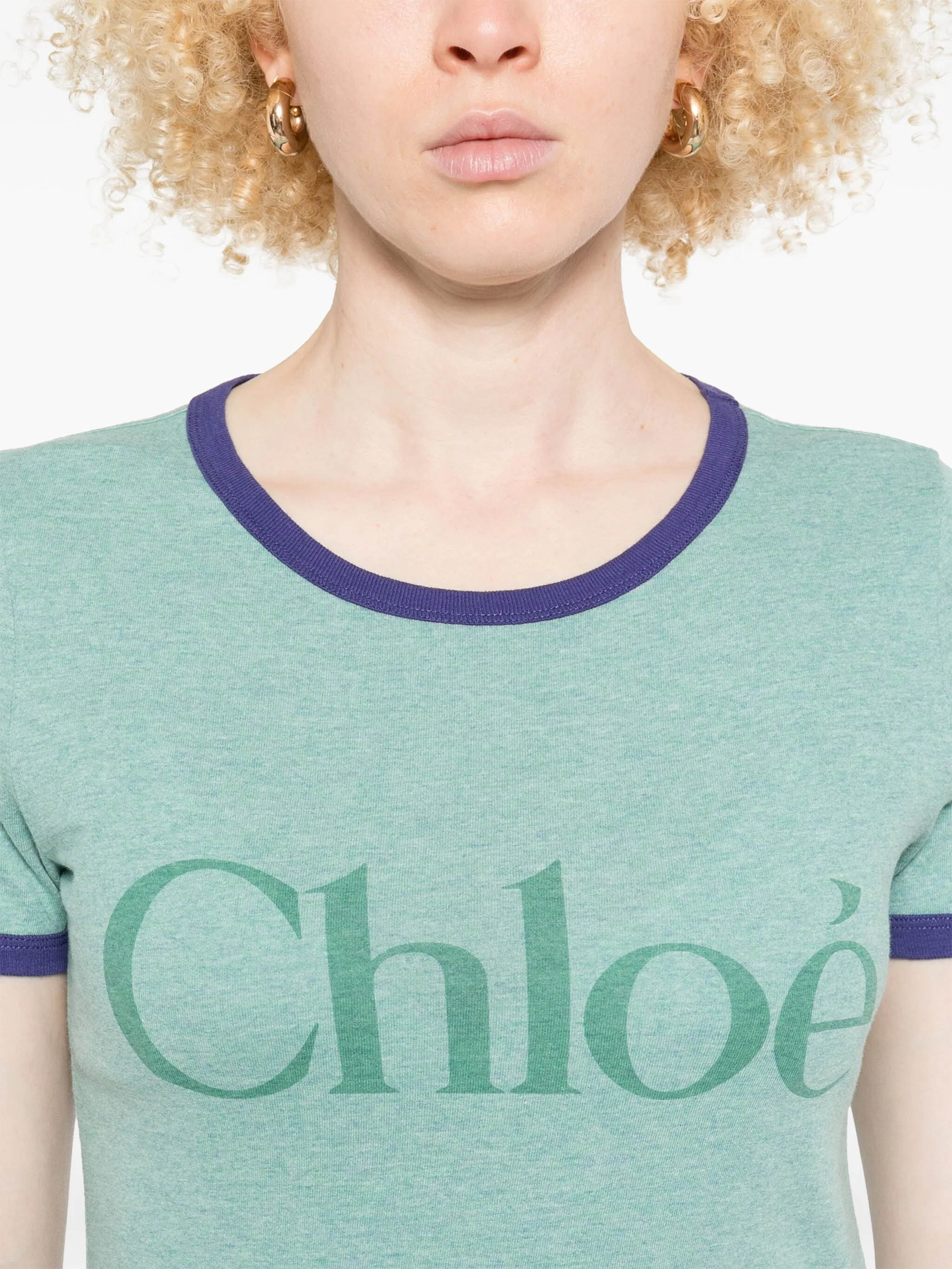 CHLOÉ Logo Print Crewneck T-Shirt - Size S