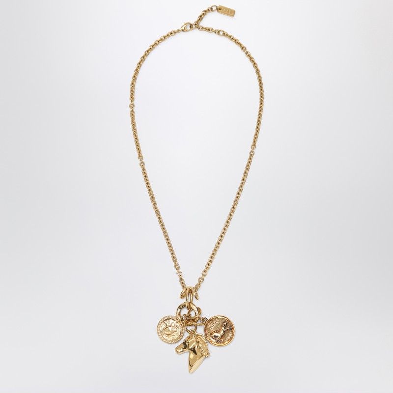 CHLOÉ Charm Necklace with Horse Pendant and Medallions