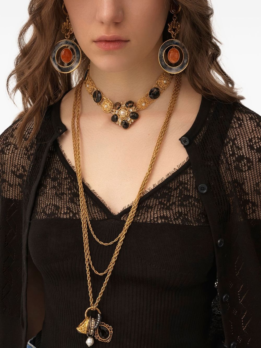 CHLOÉ Mini Top with Monogram and Button Details