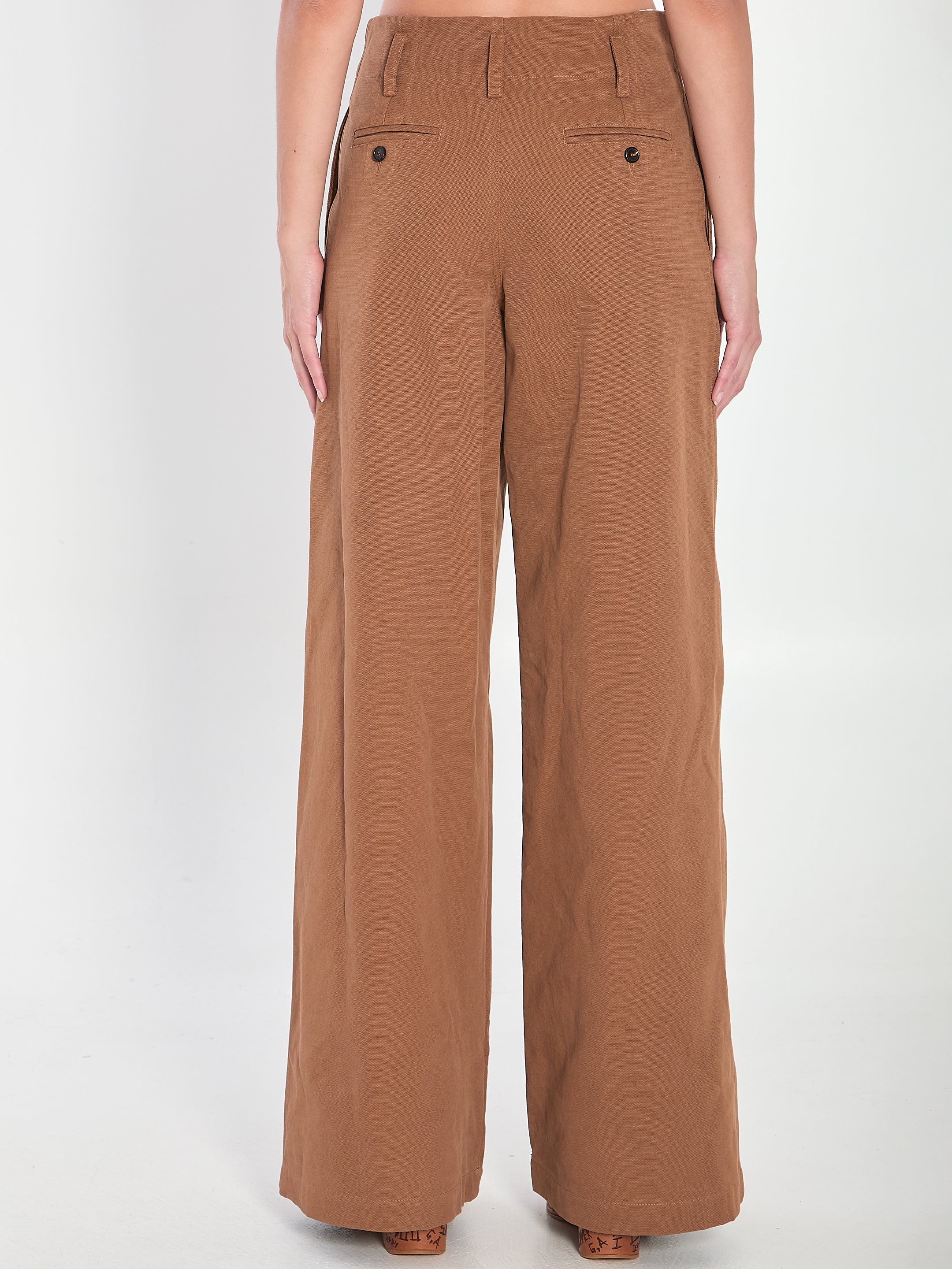 CHLOÉ Wide-Leg Cotton Pants for Women - FW25 Collection
