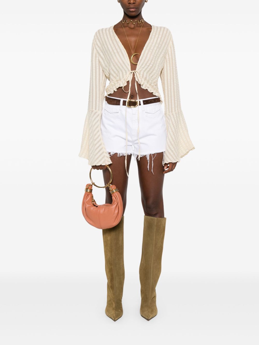 CHLOÉ Mini Hobo Handbag with Gold Accents